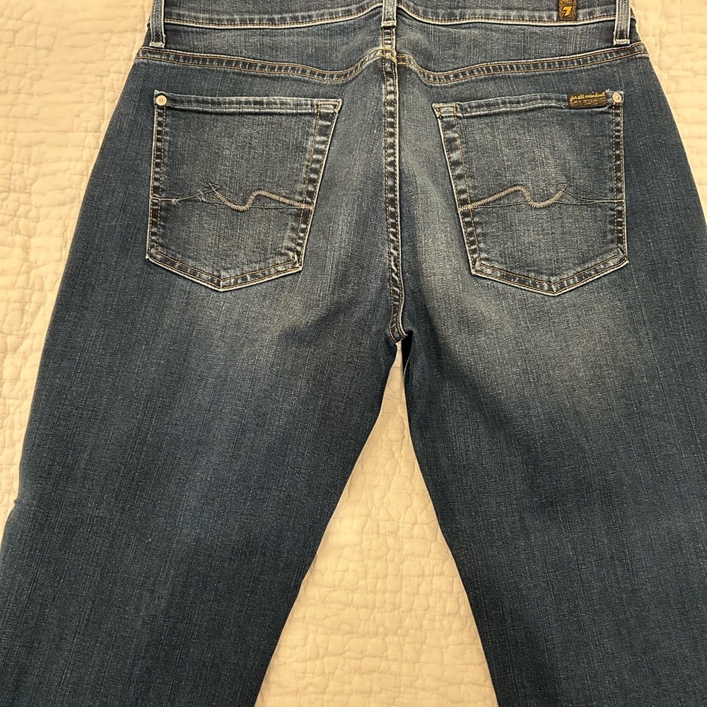 7 For All Mankind High Rise Blue Jeans - Picture 4 of 5